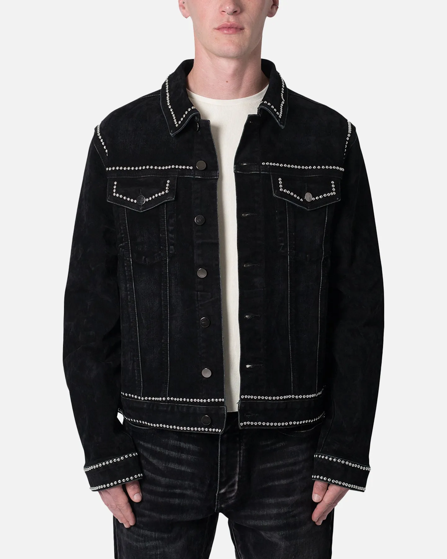 MNML Studded Suede Denim Jacket Black sold by Culture Kings
