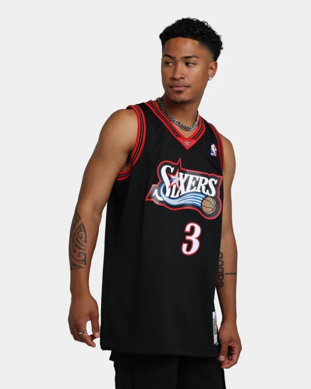 Mitchell & Ness Philadelphia 76ers Allen Iverson #3 '97-'98 Swingman Road Jersey Black sold by Culture Kings