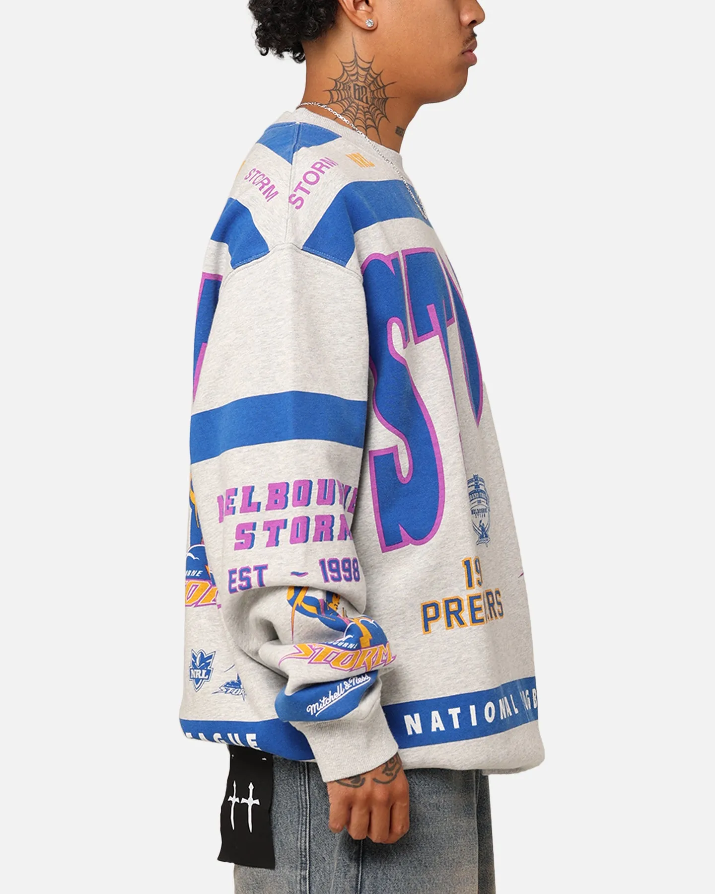Mitchell & Ness Melbourne Storm Team Crewneck Grey Marle sold by Culture Kings product image thumbnail 5
