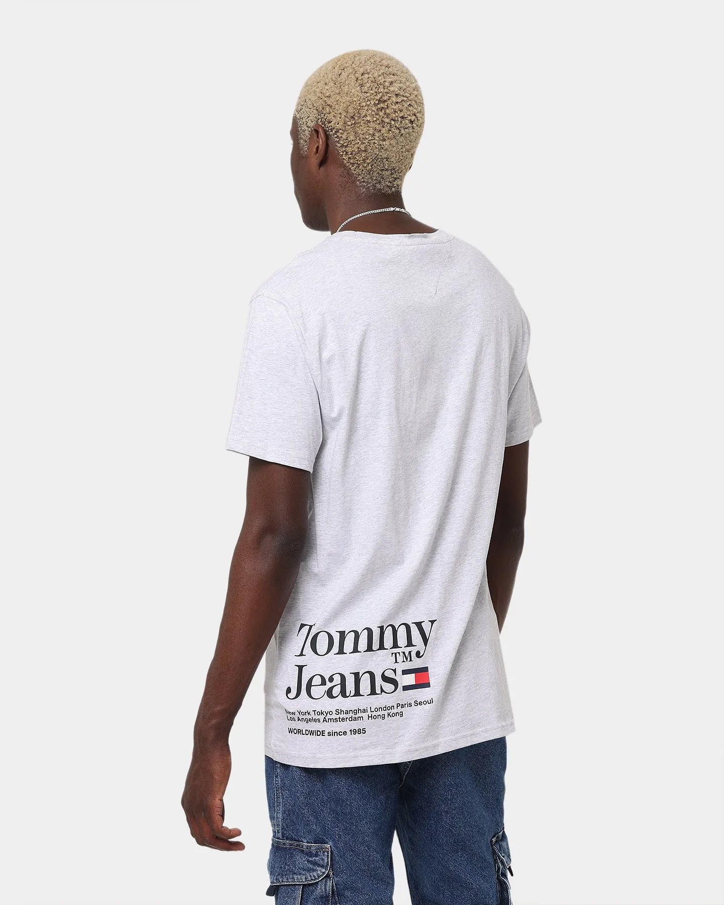 Tommy Jeans TJM Tommy Text T-Shirt Silver Grey Heather sold by Culture Kings product image thumbnail 2
