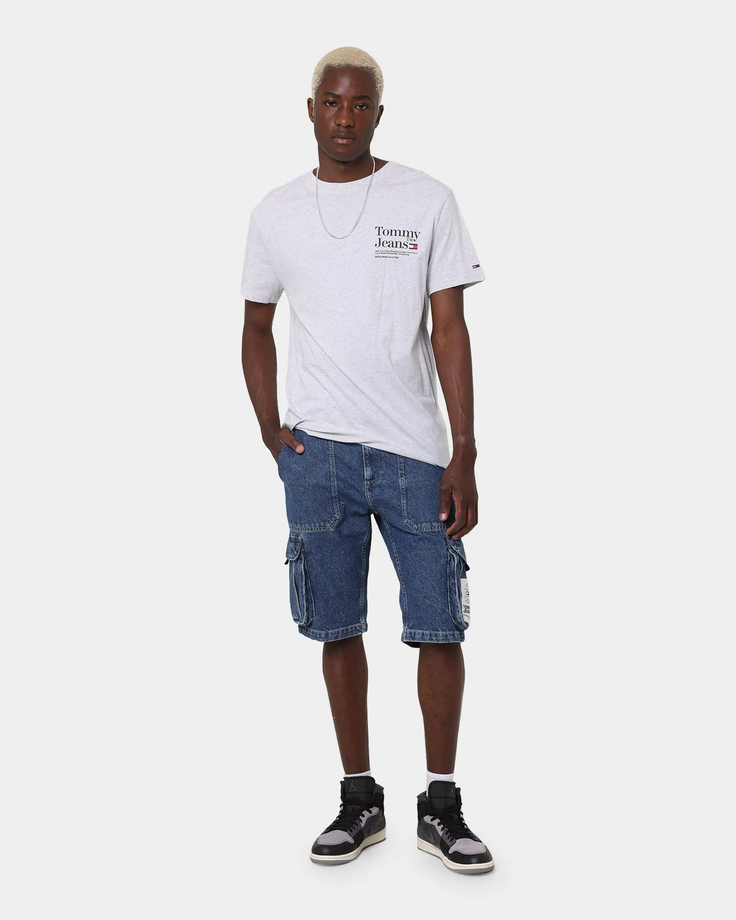 Tommy Jeans TJM Tommy Text T-Shirt Silver Grey Heather sold by Culture Kings product image thumbnail 3