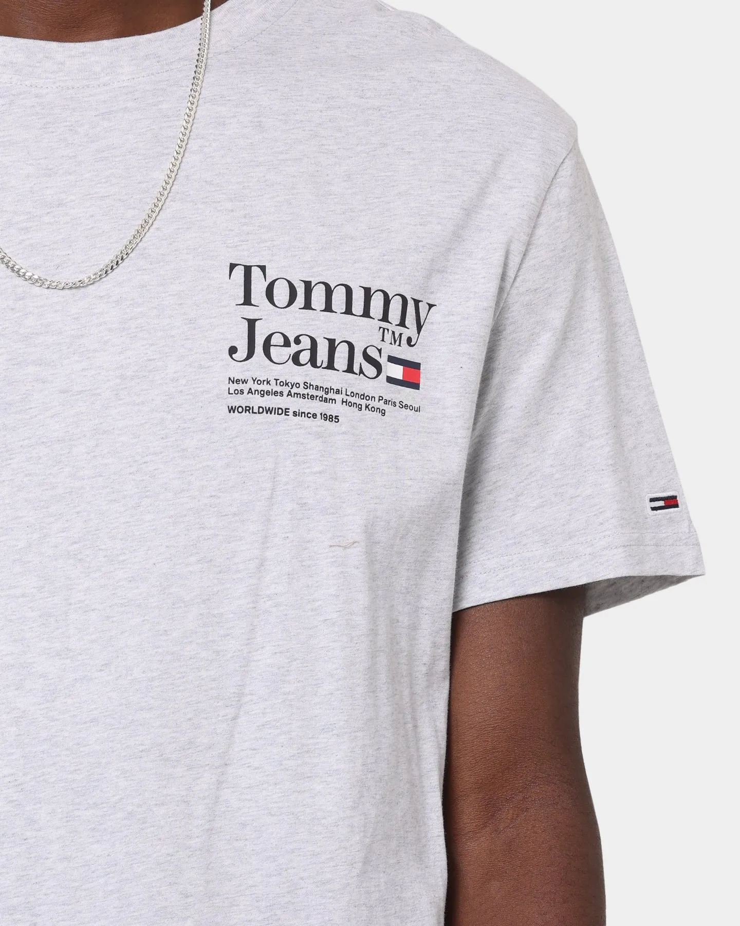 Tommy Jeans TJM Tommy Text T-Shirt Silver Grey Heather sold by Culture Kings product image thumbnail 4