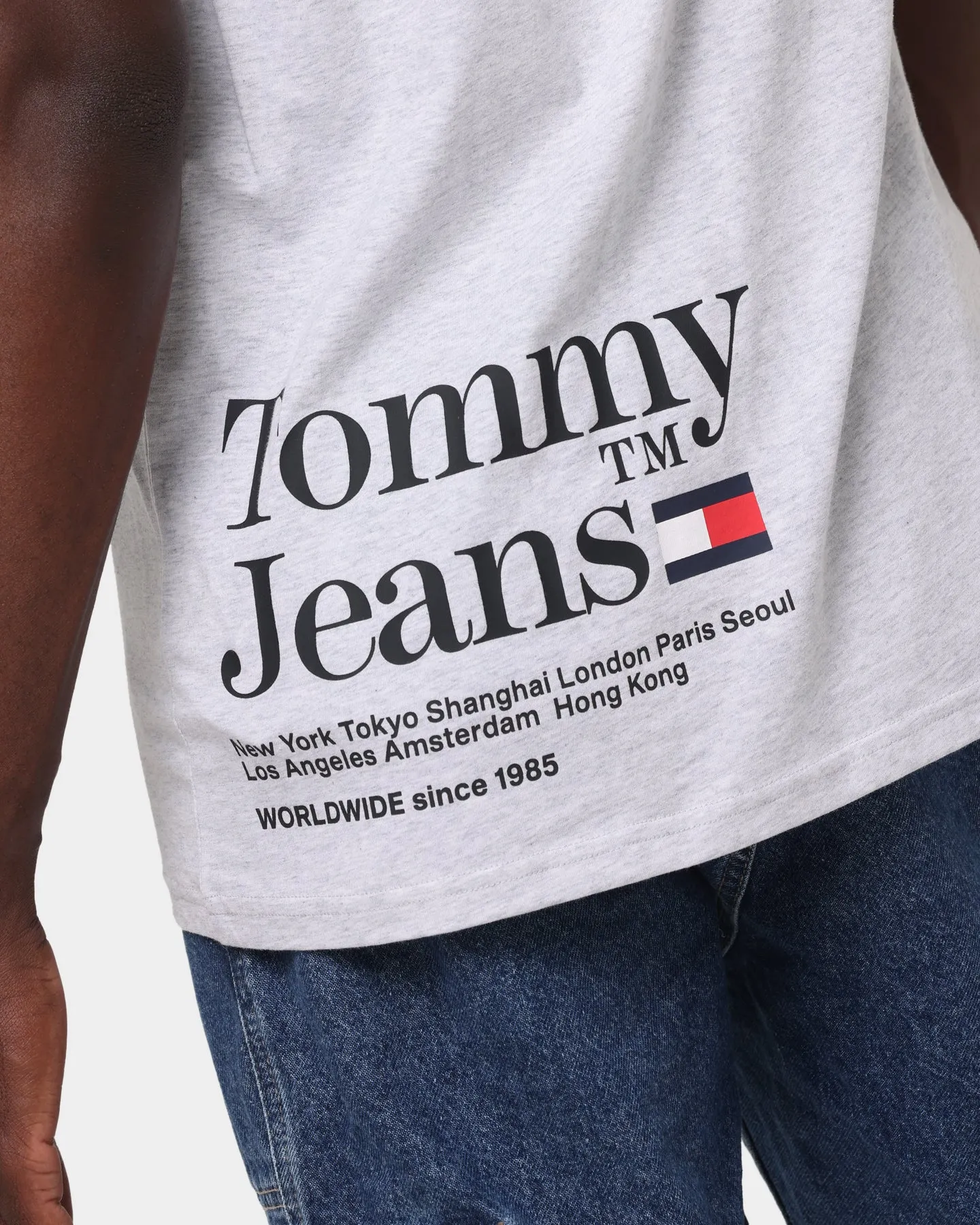 Tommy Jeans TJM Tommy Text T-Shirt Silver Grey Heather sold by Culture Kings product image thumbnail 5