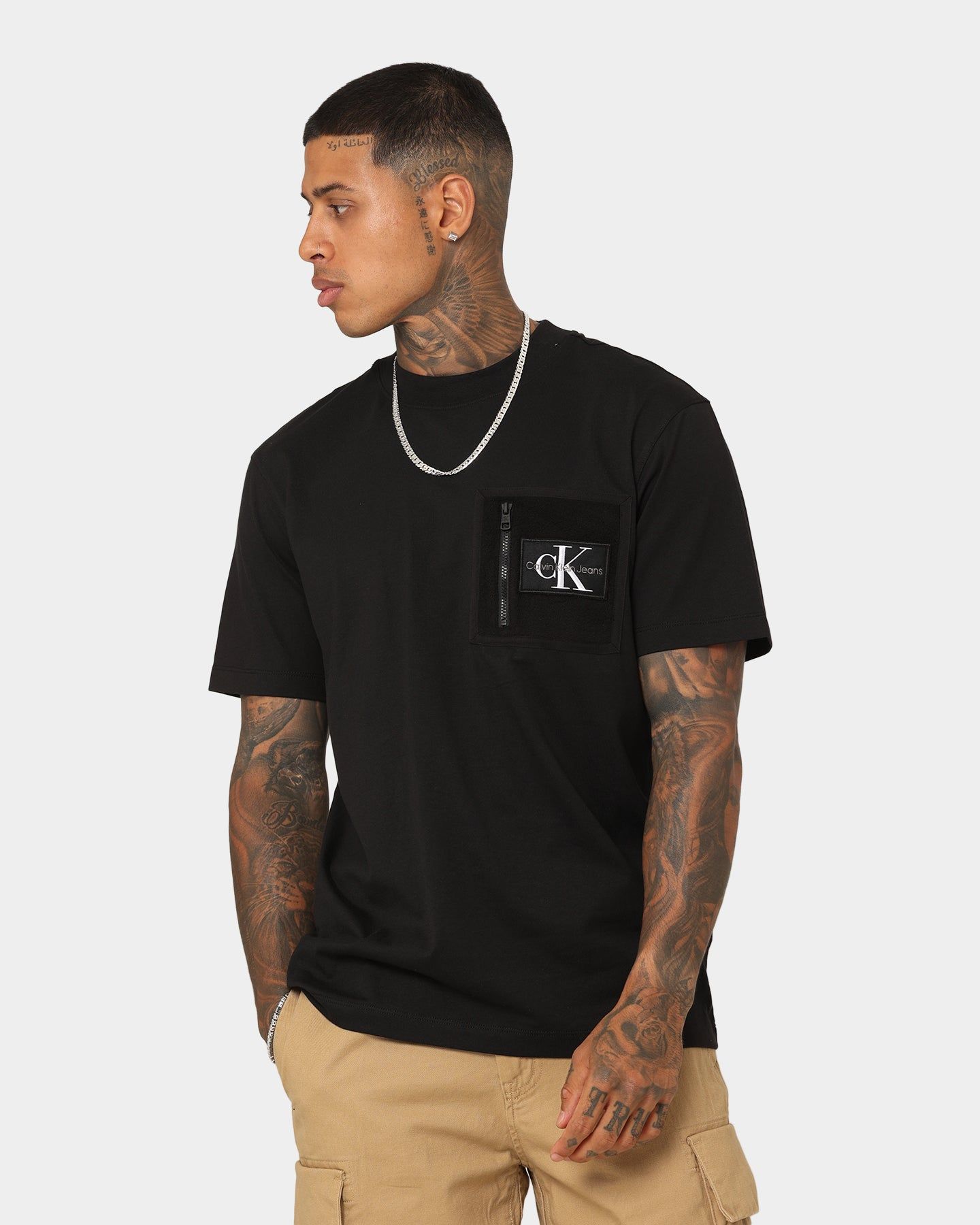 Calvin Klein Fleece Pocket T-Shirt Ck Black sold by Culture Kings