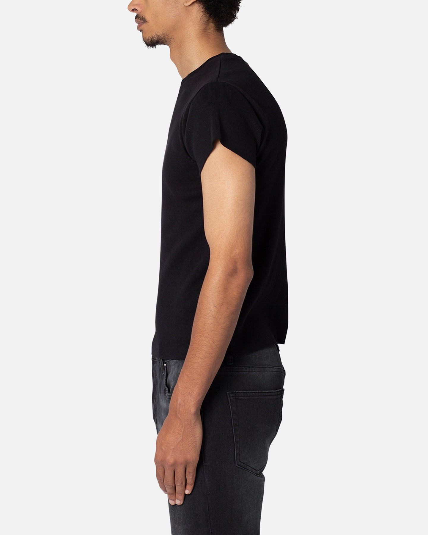MNML Fitted Rib T-Shirt Black sold by Culture Kings product image thumbnail 3