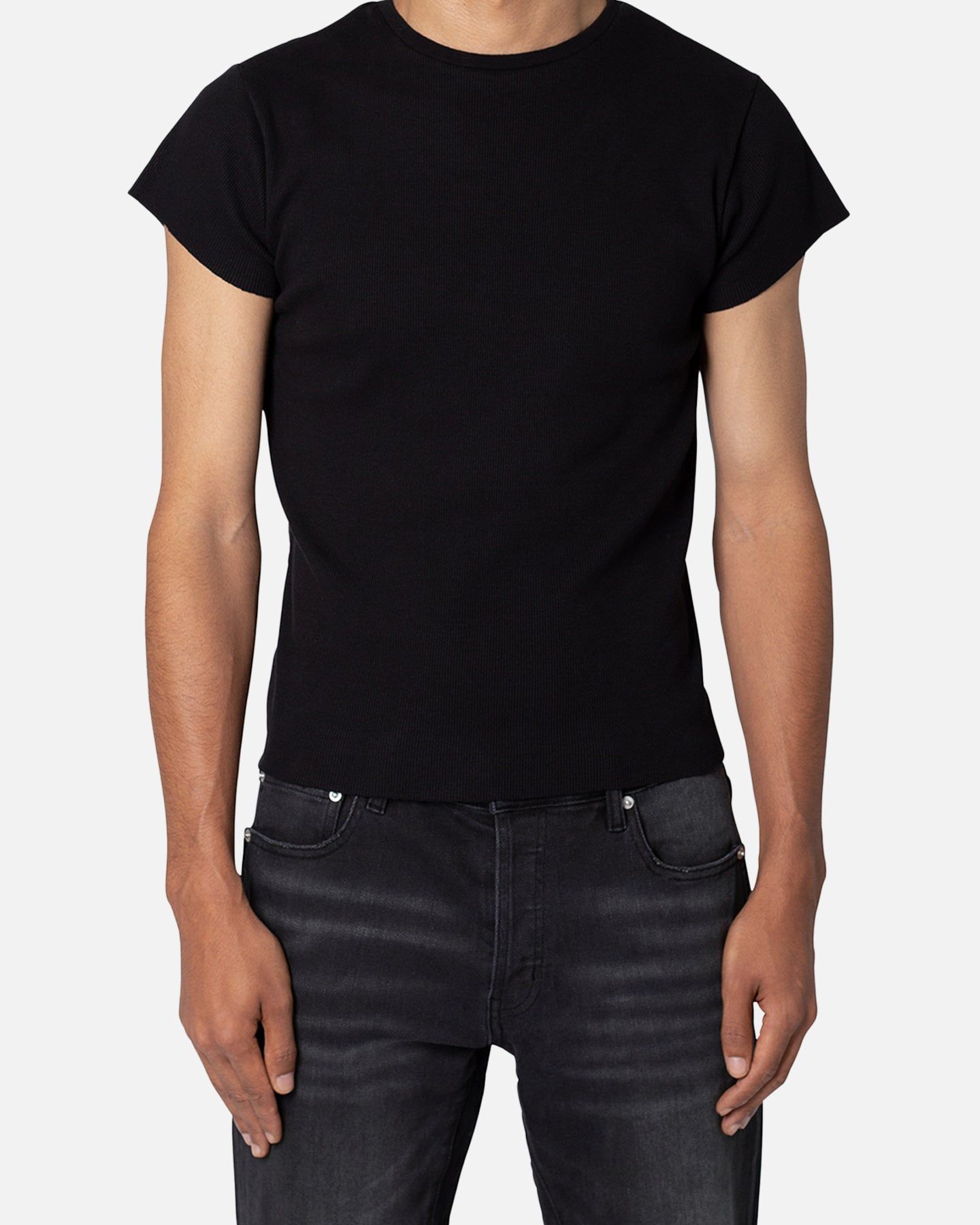 MNML Fitted Rib T-Shirt Black sold by Culture Kings