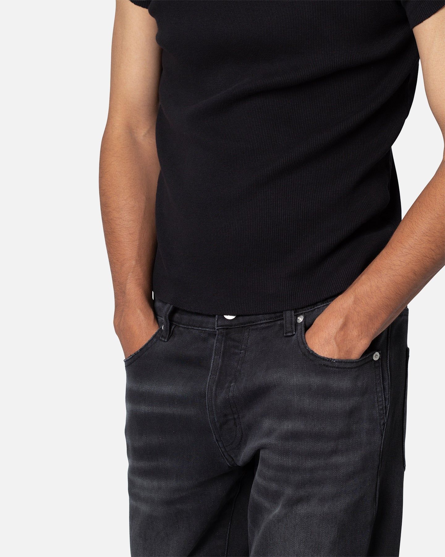 MNML Fitted Rib T-Shirt Black sold by Culture Kings product image thumbnail 5