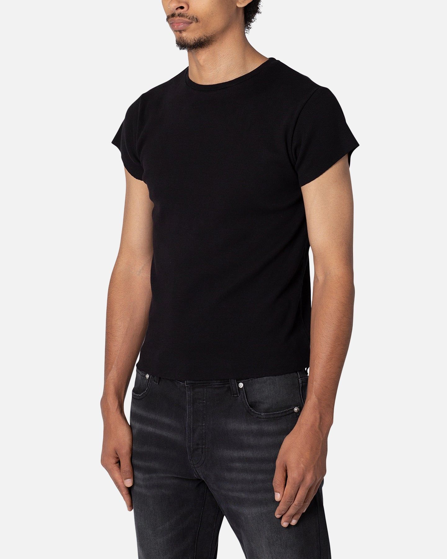 MNML Fitted Rib T-Shirt Black sold by Culture Kings product image thumbnail 2