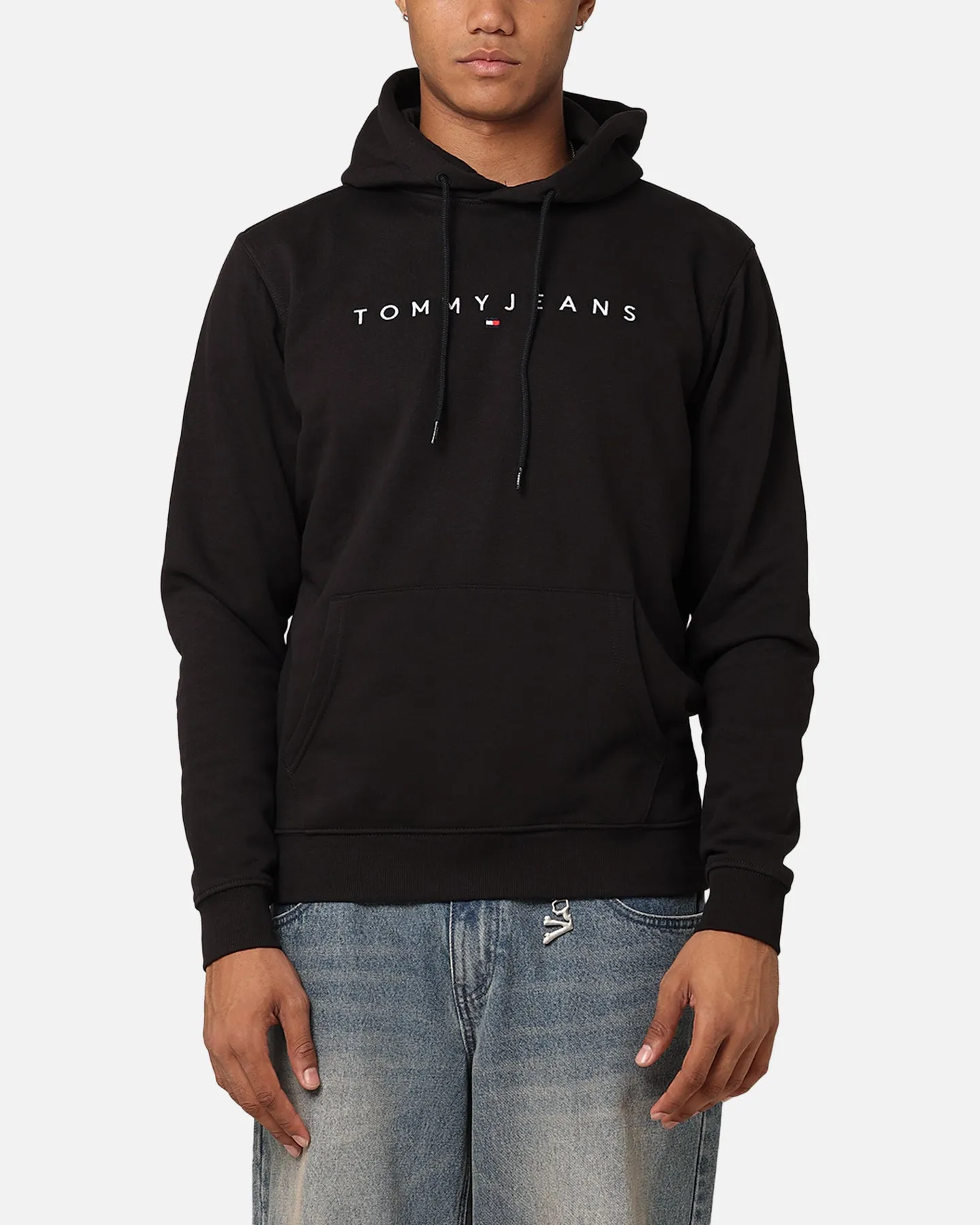 Tommy Jeans Reg Linear Logo Hoodie Black sold by Culture Kings