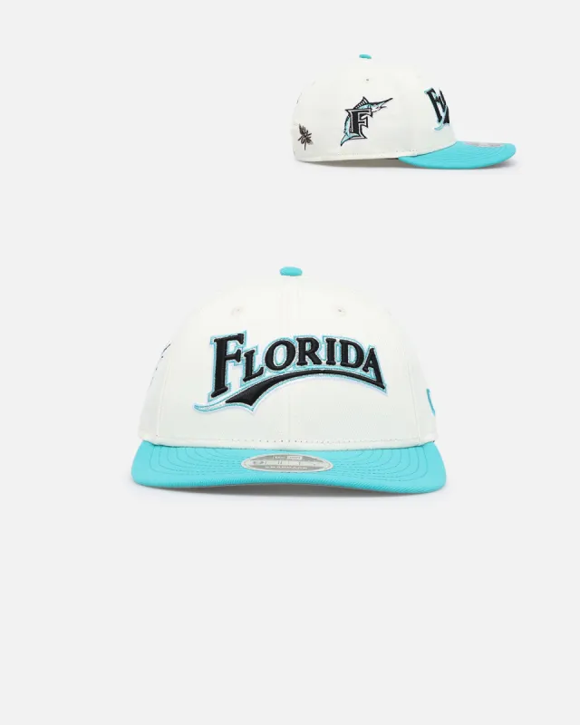 New Era X Felt Florida Marlins 9FIFTY Snapback Chrome White sold by Culture Kings