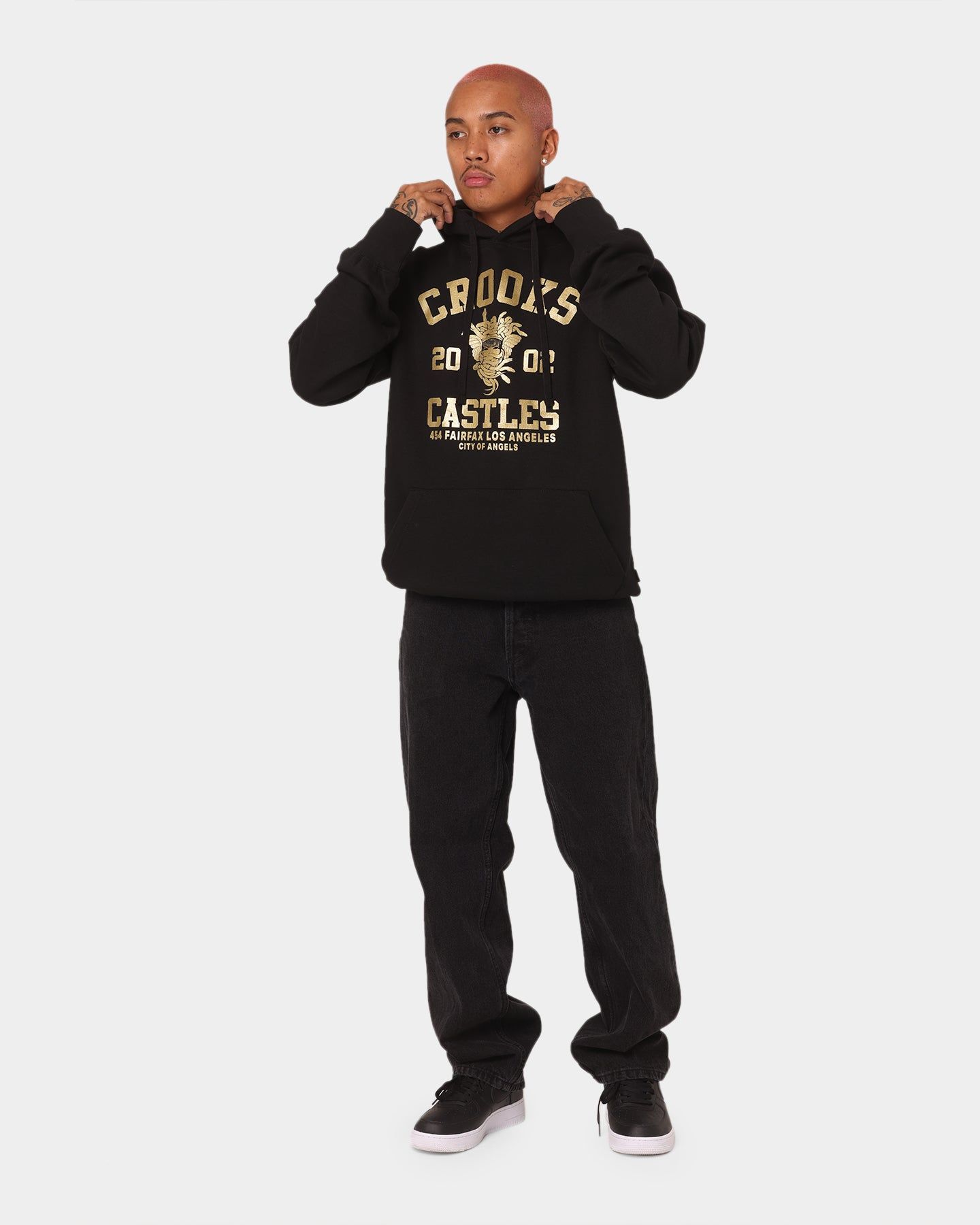 Crooks & Castles Fairfax Varsity Hoodie Hot Black/Gold sold by Culture Kings product image thumbnail 2