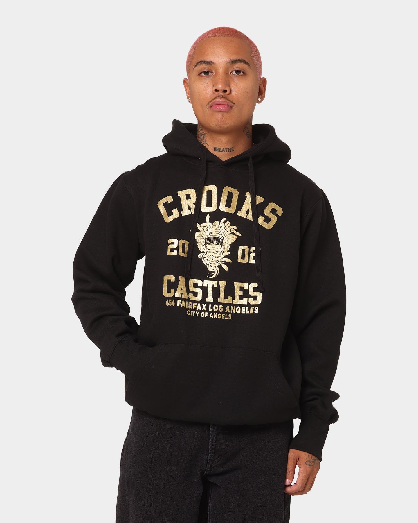 Crooks & Castles Fairfax Varsity Hoodie Hot Black/Gold sold by Culture Kings