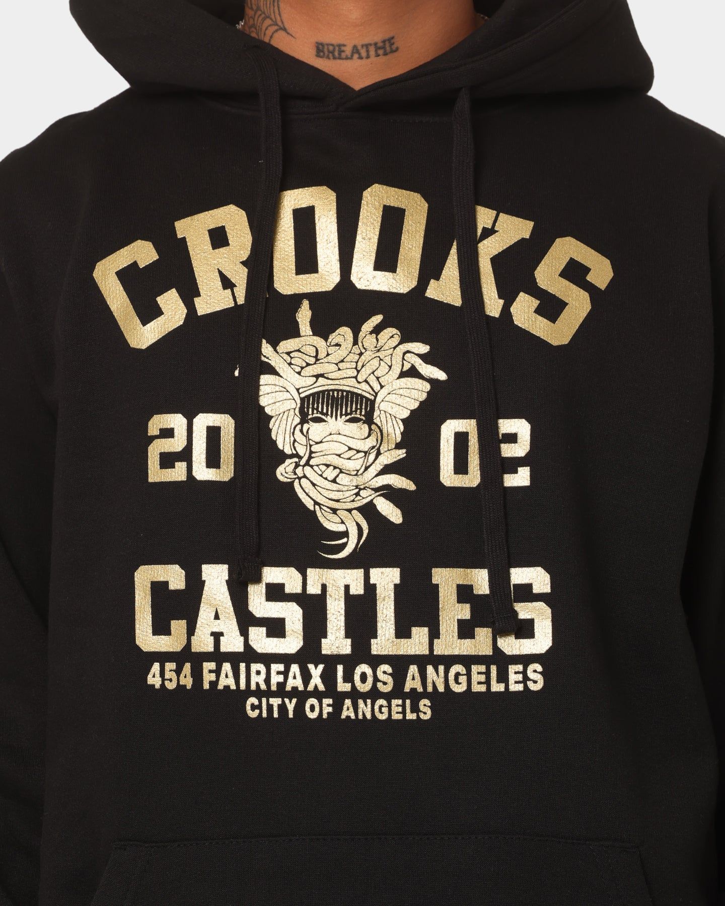 Crooks & Castles Fairfax Varsity Hoodie Hot Black/Gold sold by Culture Kings product image thumbnail 3
