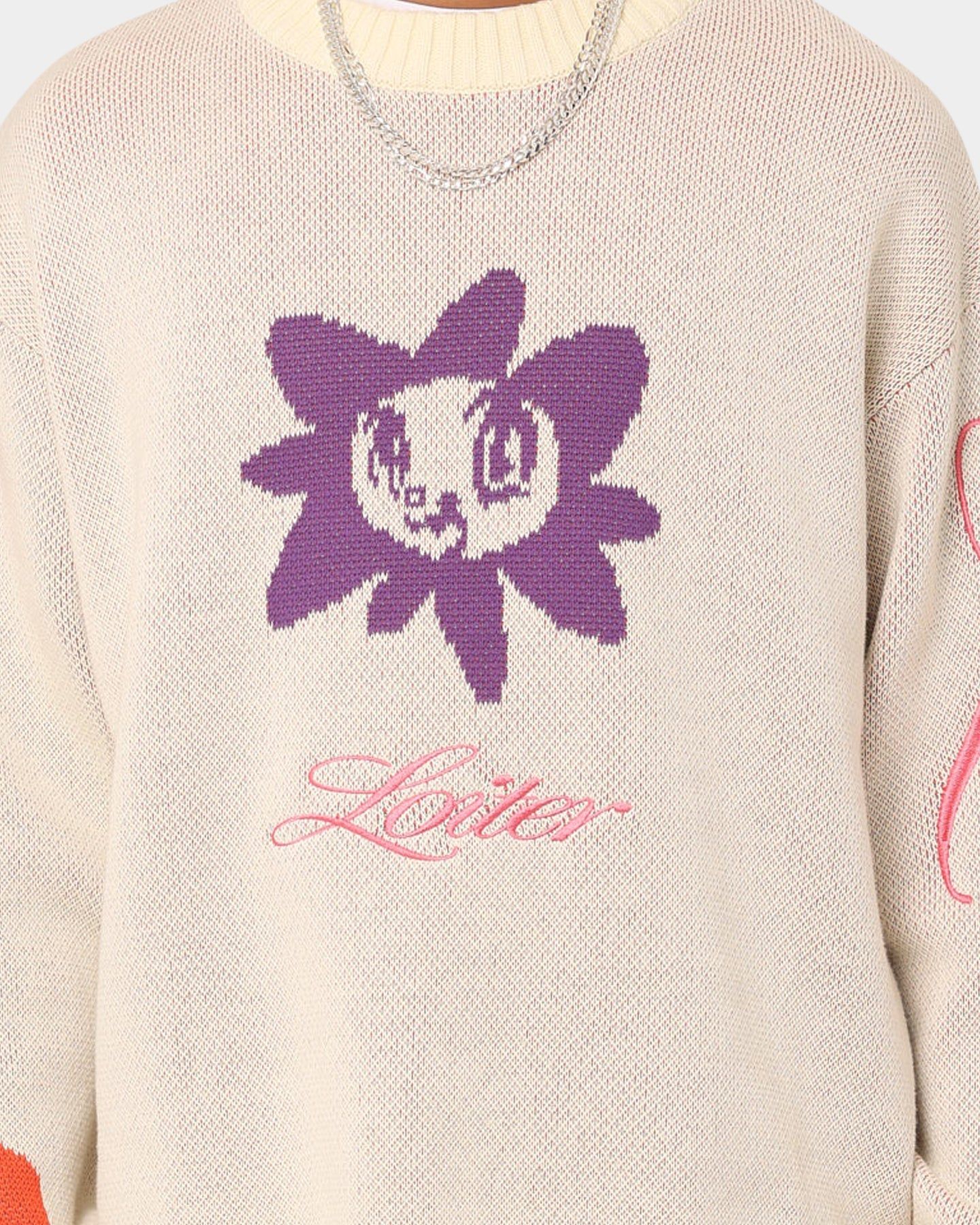 Loiter Flower Boi Knit Sweater Off White sold by Culture Kings product image thumbnail 3