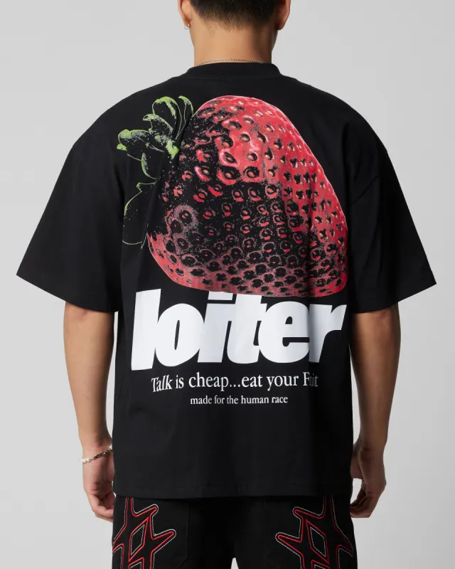 Loiter Strawberry T-Shirt Black sold by Culture Kings
