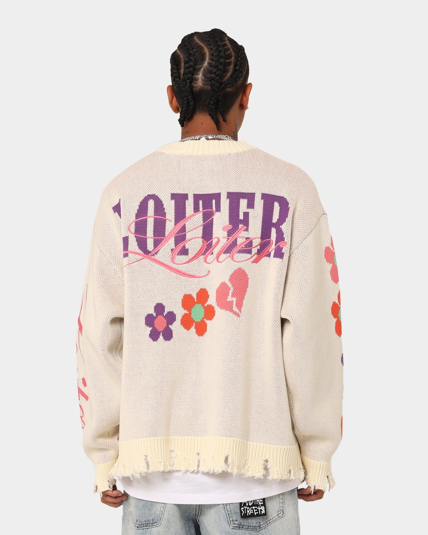 Loiter Flower Boi Knit Sweater Off White sold by Culture Kings product image thumbnail 5
