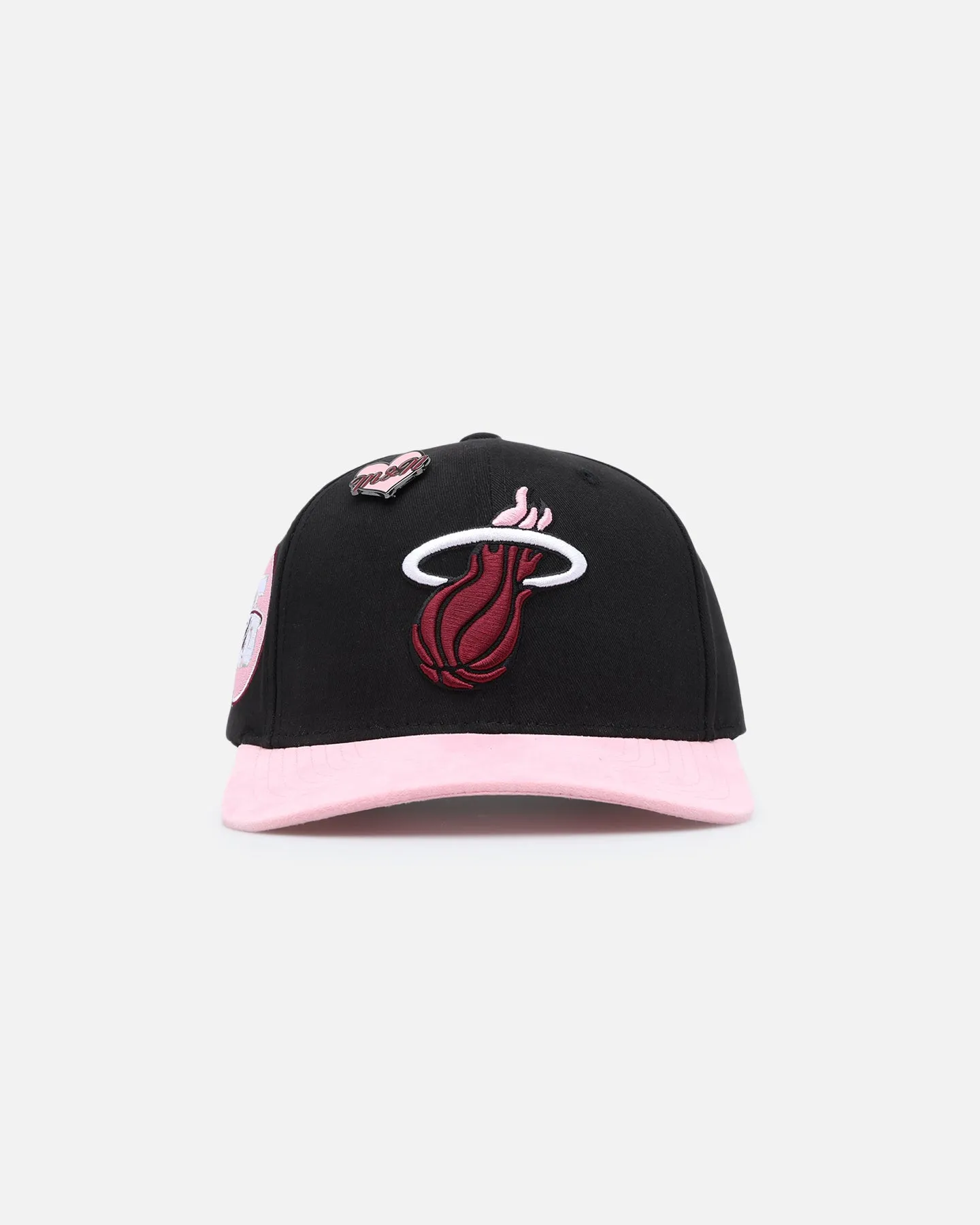 Mitchell & Ness Miami Heat 'Love & Devotion' Snapback Black/Pink sold by Culture Kings