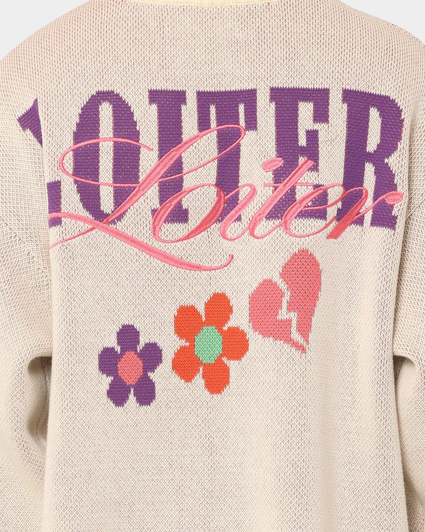 Loiter Flower Boi Knit Sweater Off White sold by Culture Kings product image thumbnail 4