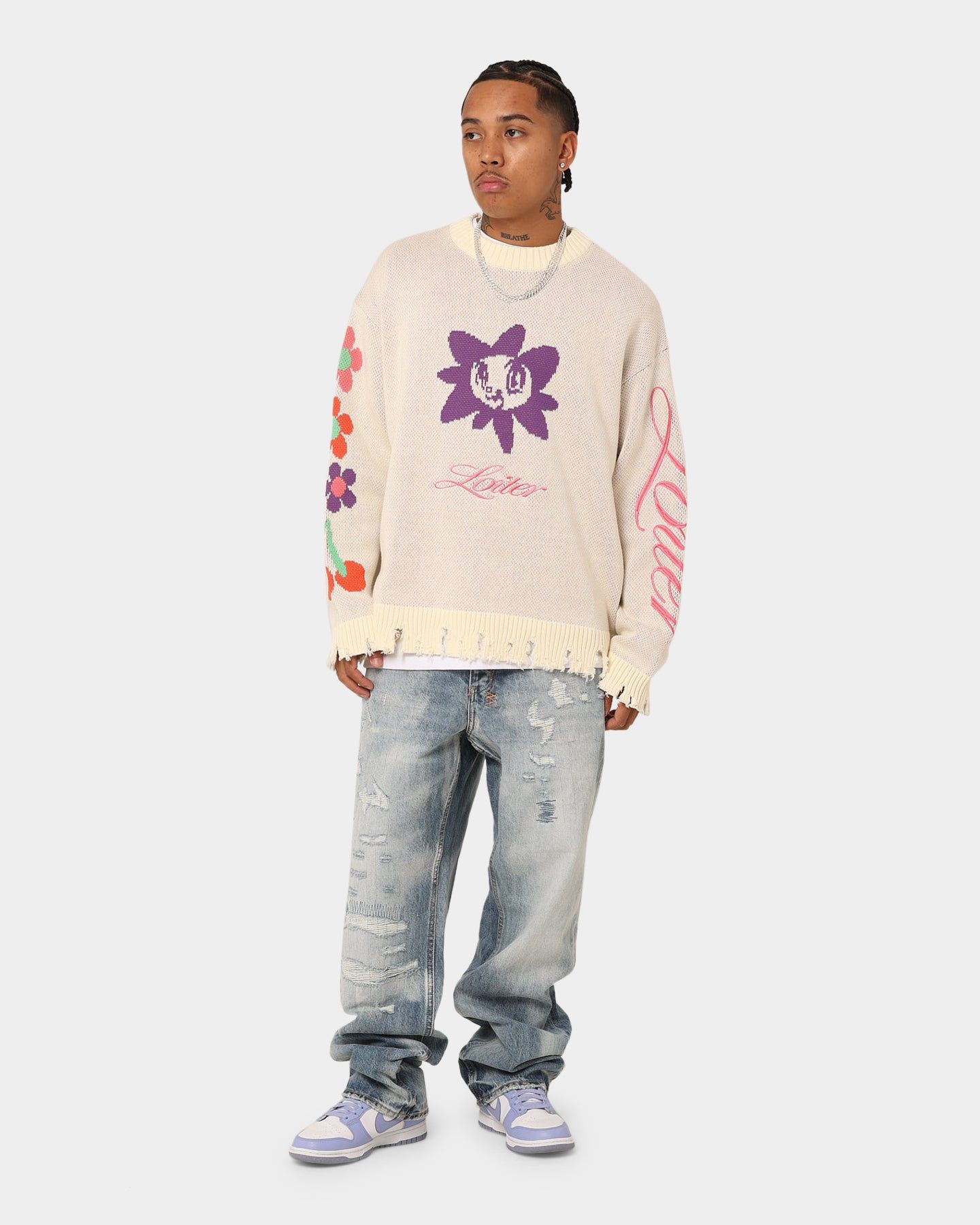 Loiter Flower Boi Knit Sweater Off White sold by Culture Kings product image thumbnail 2