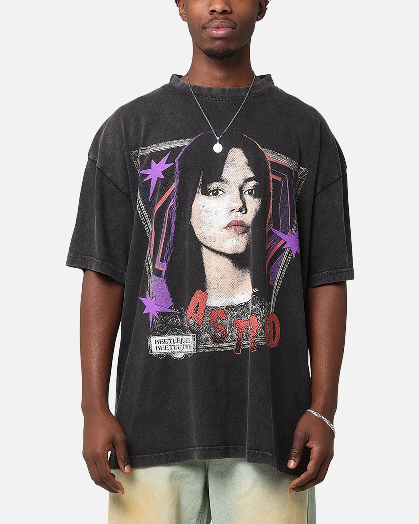 Goat Crew X Beetlejuice Astrid Vintage T-Shirt Black Acidwash sold by Culture Kings