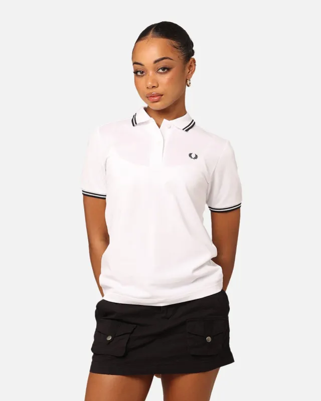 Fred Perry Women's The Twin Tipped Polo Shirt White/Black sold by Culture Kings