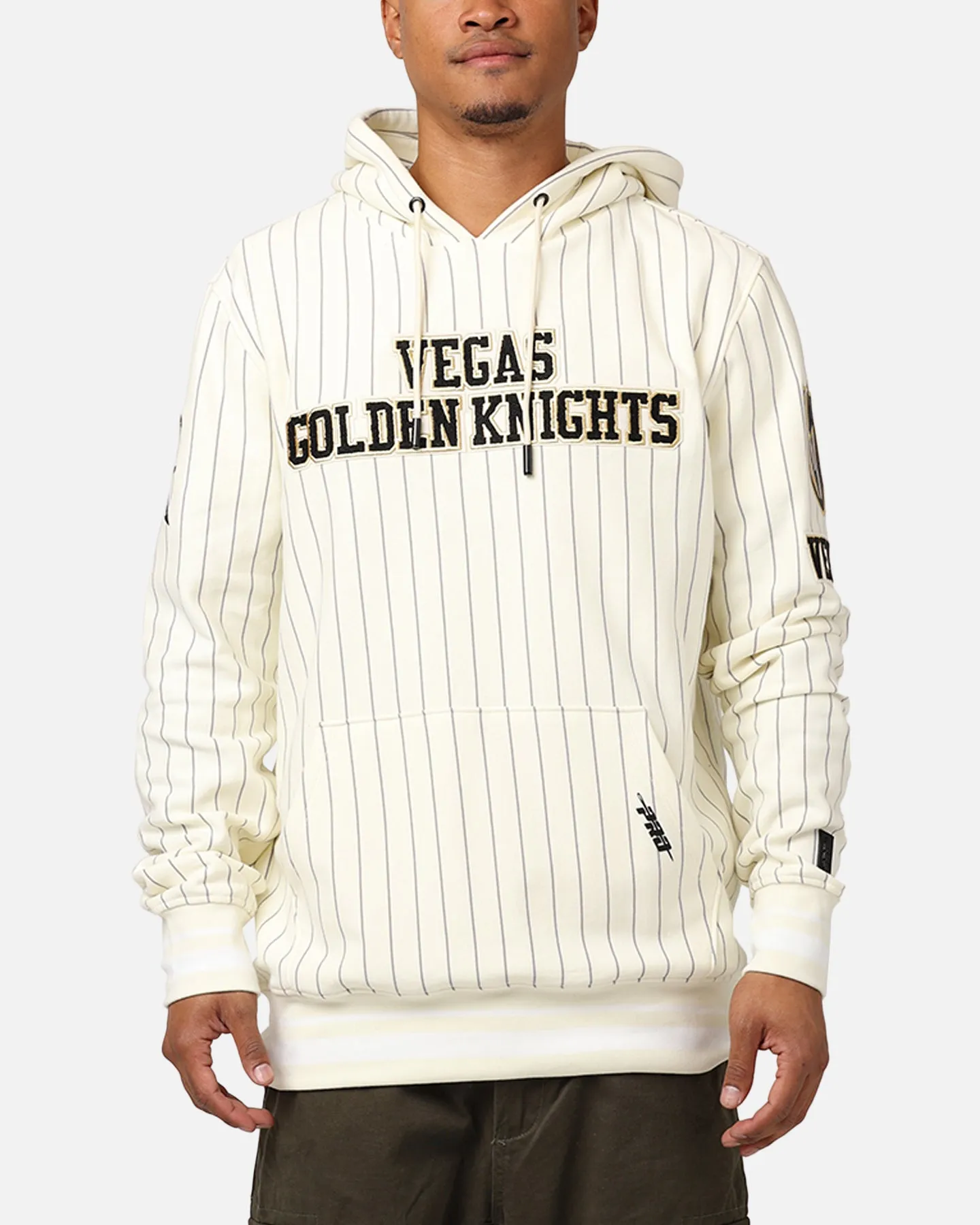 Pro Standard Vegas Golden Knights Pinstripe Hoodie Eggshell/Yellow sold by Culture Kings