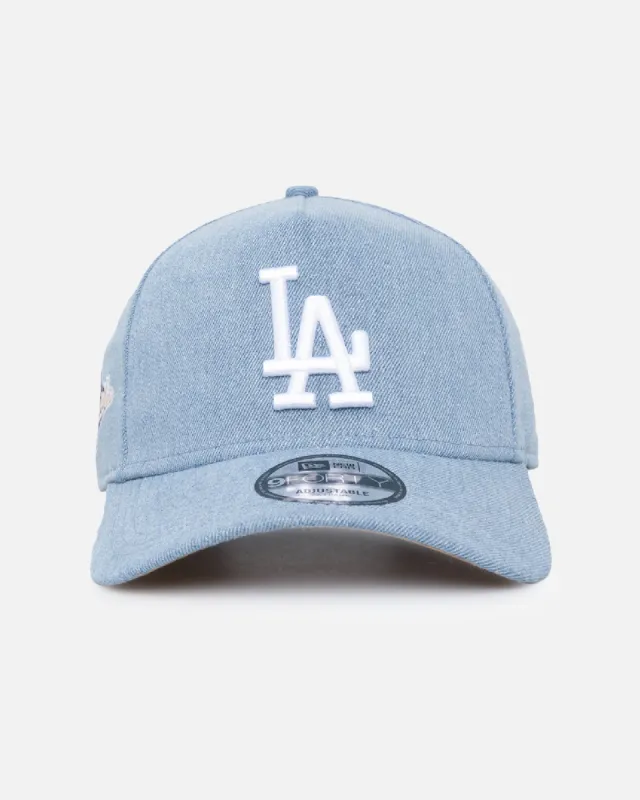New Era Los Angeles Dodgers 'Denim White' 9FORTY A-Frame Snapback Denim/Wheat/White sold by Culture Kings