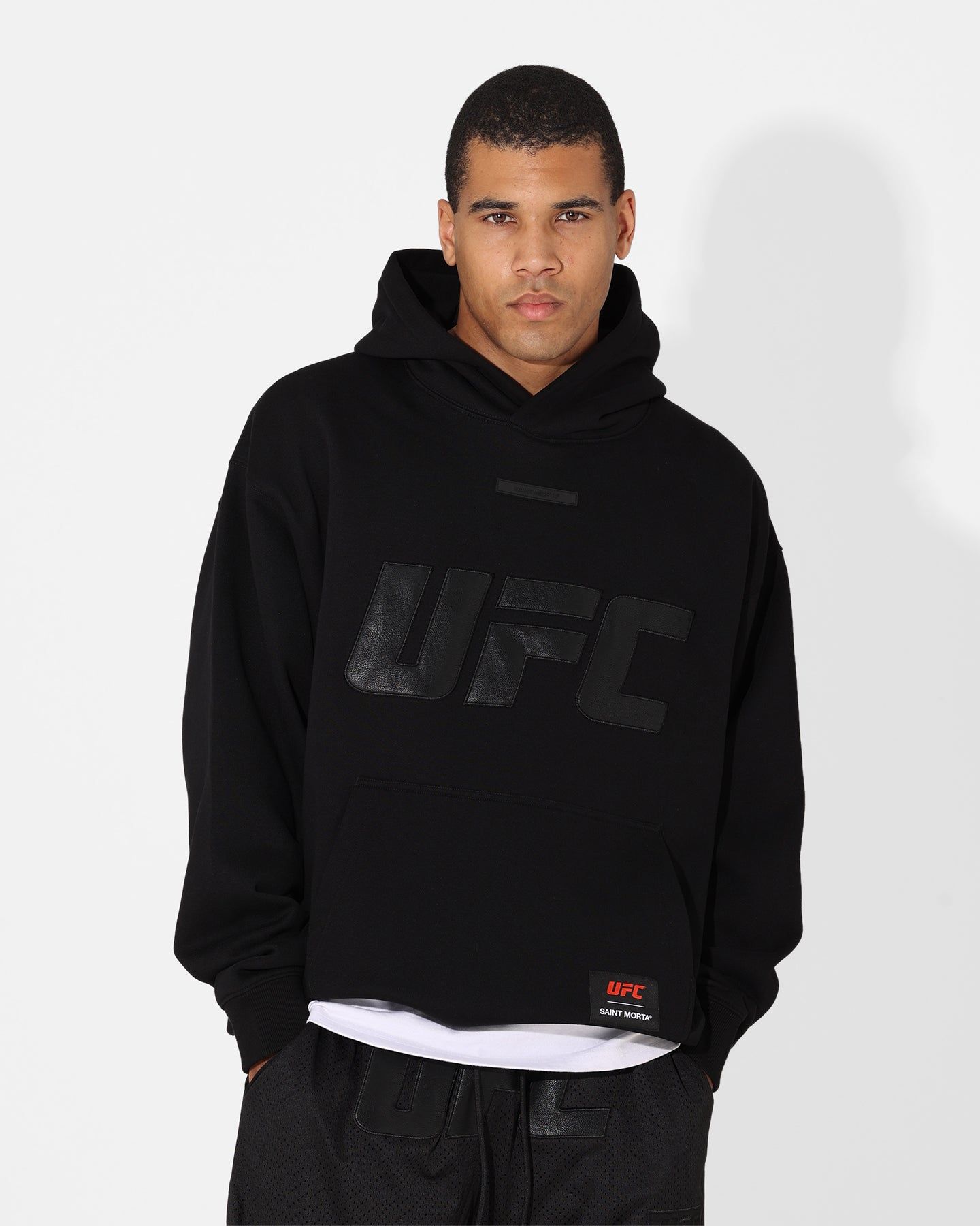 Saint Morta X UFC Boxy Premium Hoodie Black/Black sold by Culture Kings