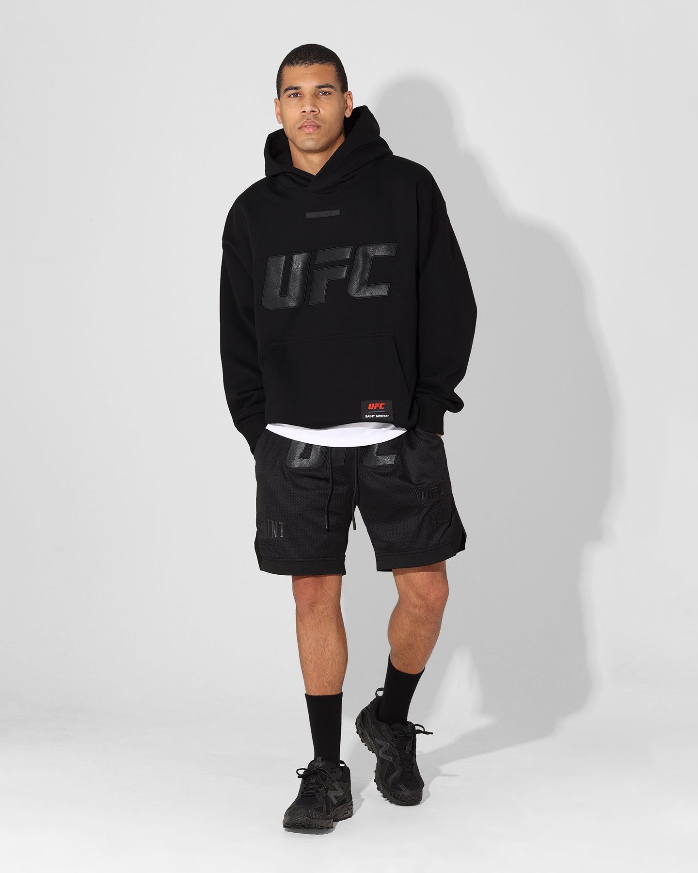 Saint Morta X UFC Boxy Premium Hoodie Black/Black sold by Culture Kings product image thumbnail 3