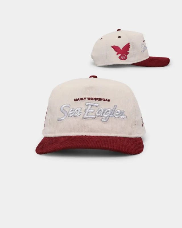 New Era Manly Sea Eagles 'NRL Retro Script Corduroy' Golfer Snapback Chrome White sold by Culture Kings