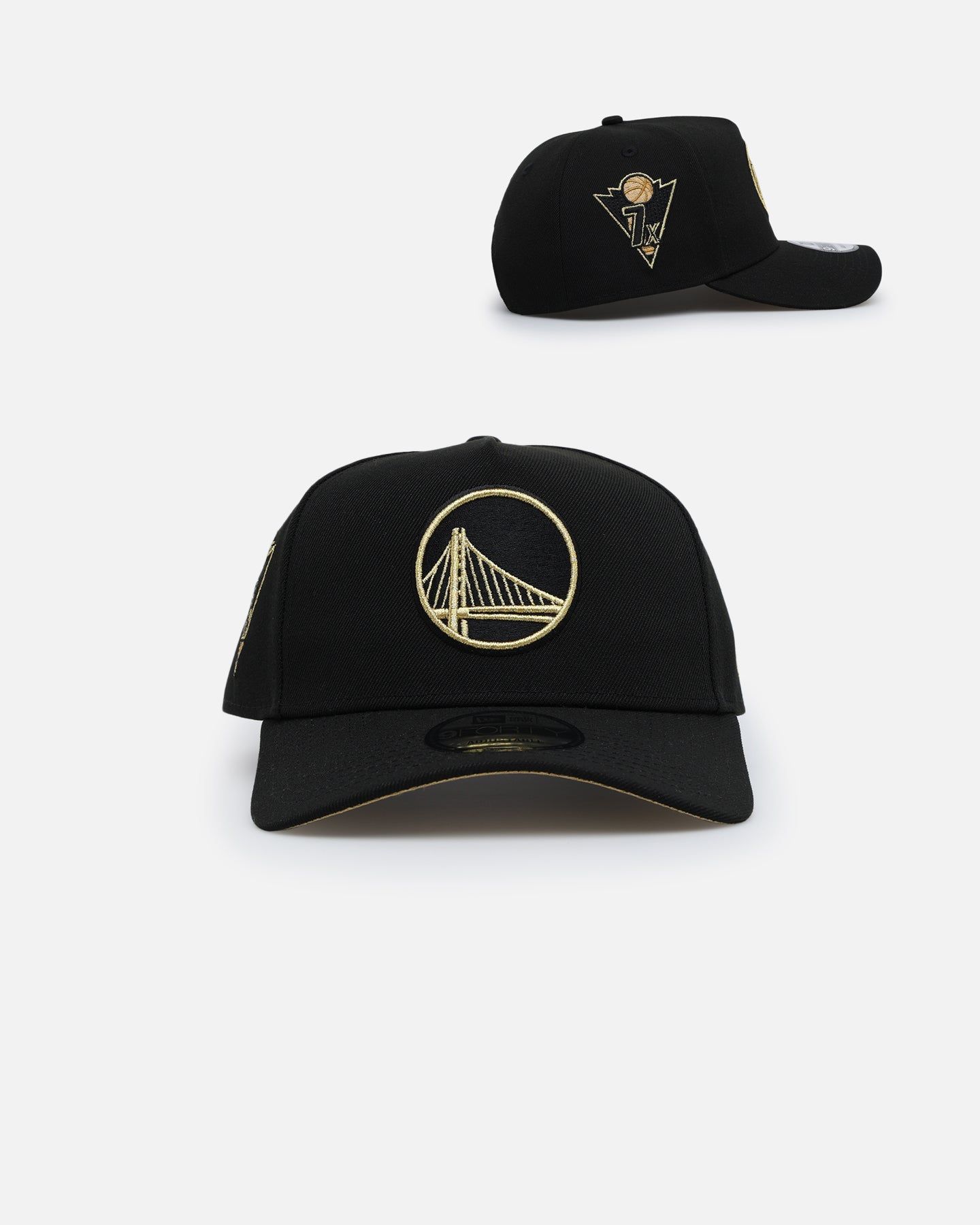 New Era Golden State Warriors 'NBA Gold Links' 9FORTY A-Frame Snapback Black/Gold sold by Culture Kings