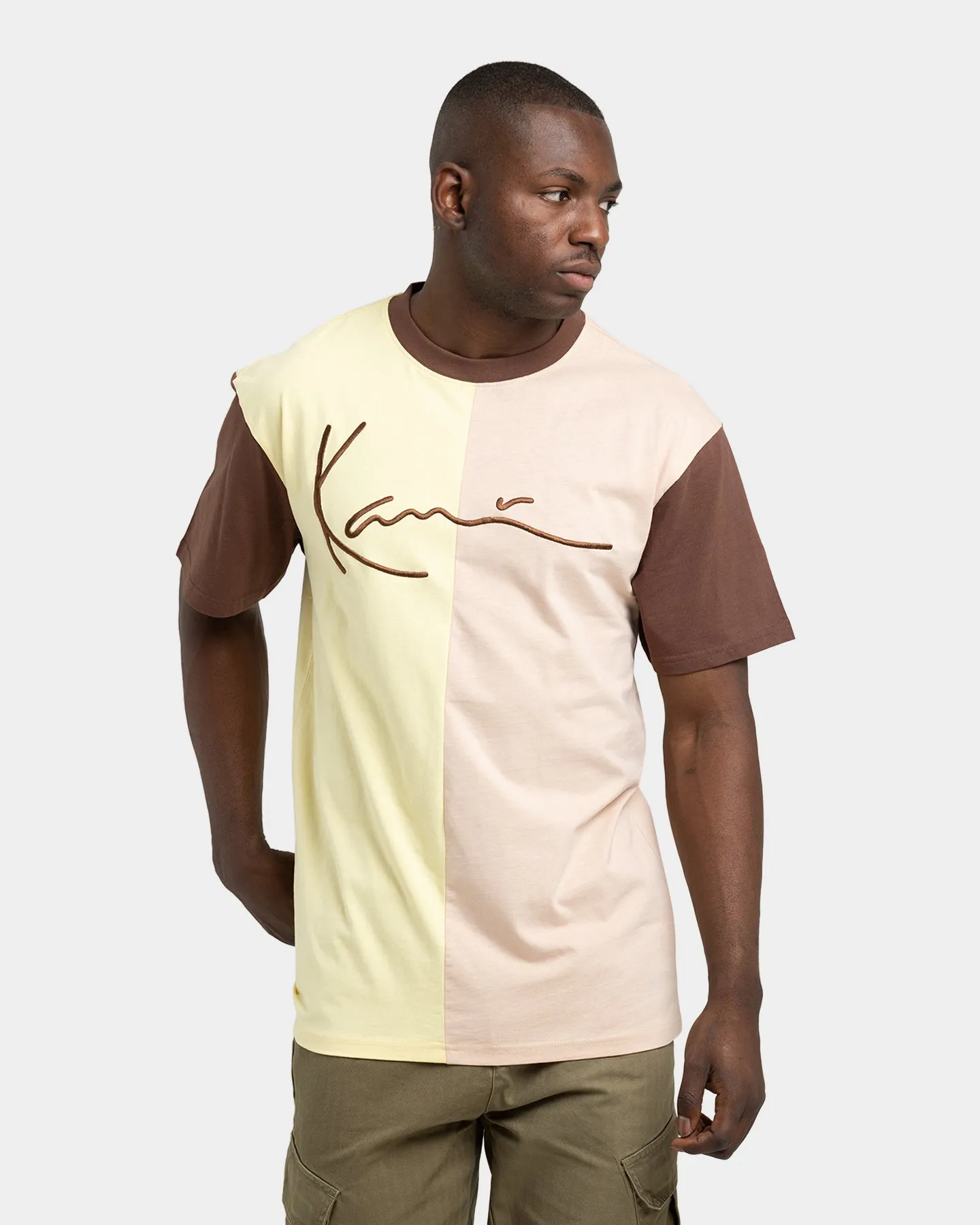 Karl Kani Men's Signature Block T-Shirt Light Yellow sold by Culture Kings