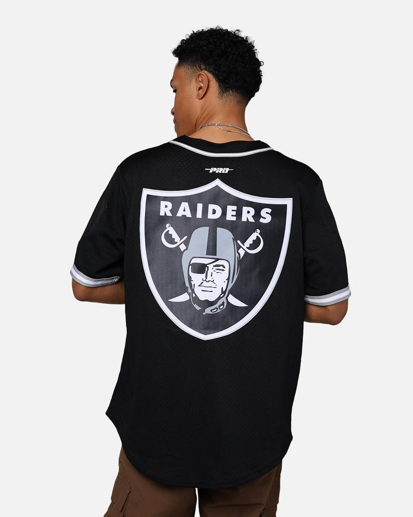 PRO STANDARD RAIDERS ラスベガス・レイダース シャツ Pro Standard Las Vegas Raiders Mesh Button Up Jersey Black