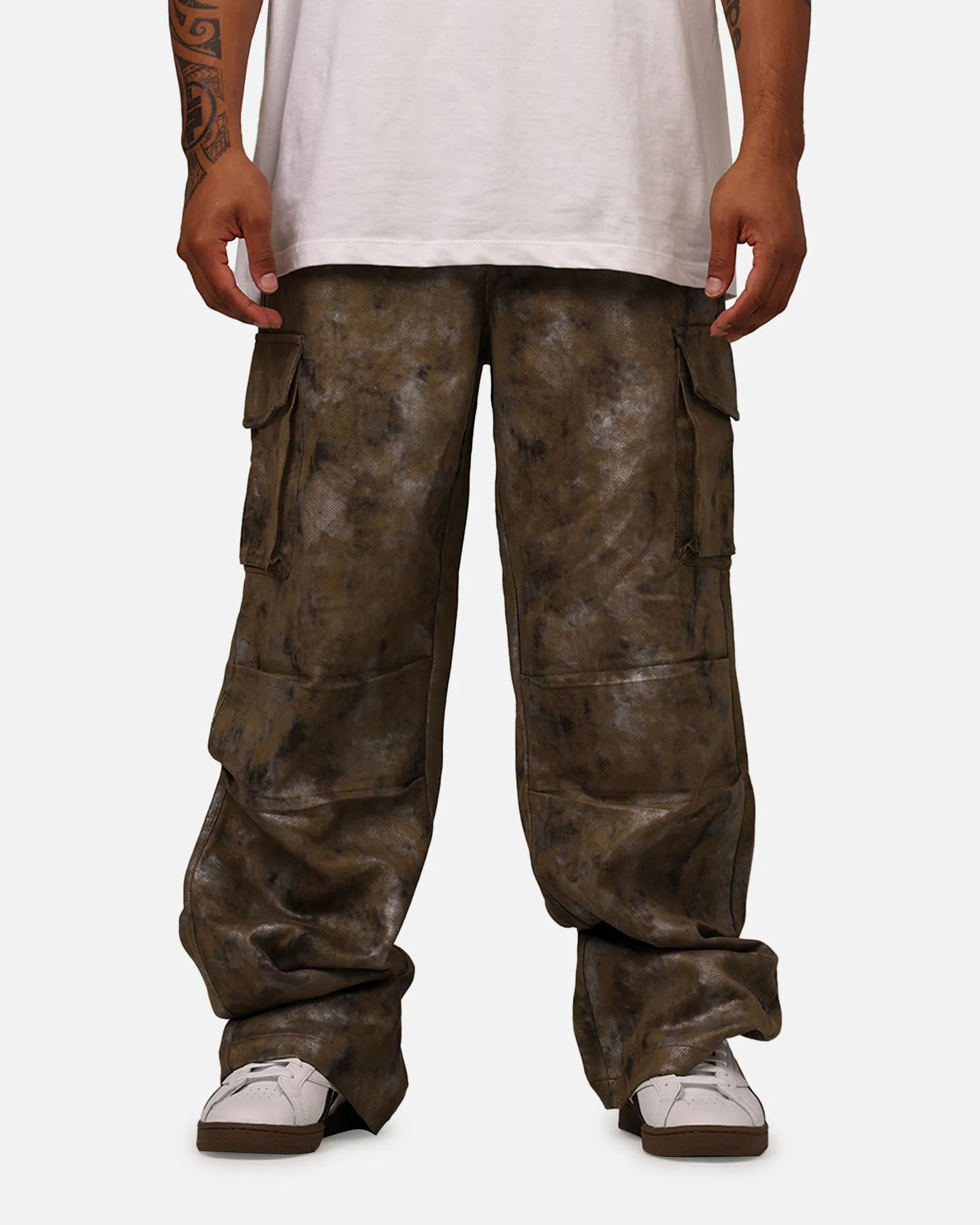 MNML Baggy Dual Sueded Cargo Pants Olive sold by Culture Kings