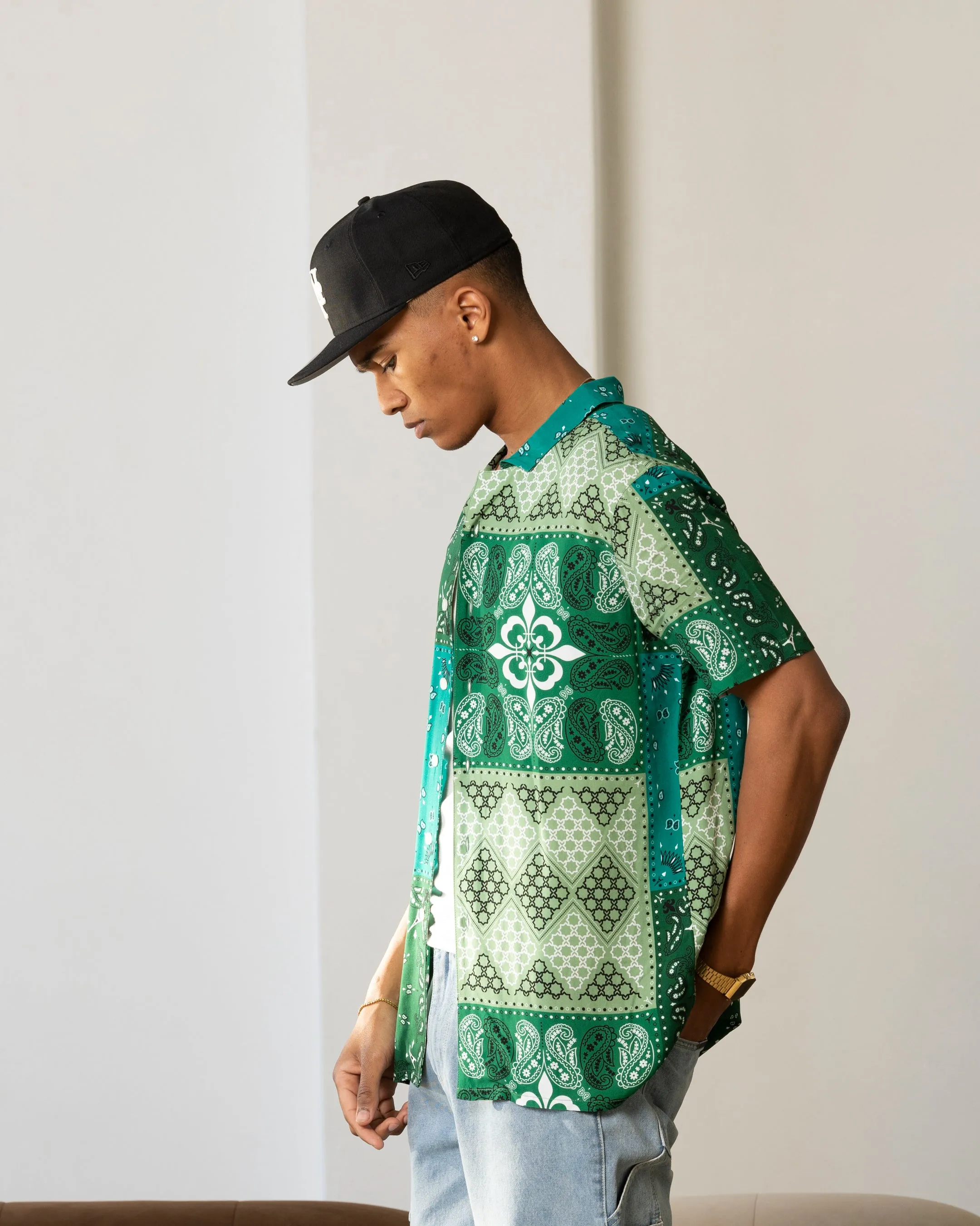 Carre Bandana Ultra Button Up Shirt Green sold by Culture Kings product image thumbnail 5