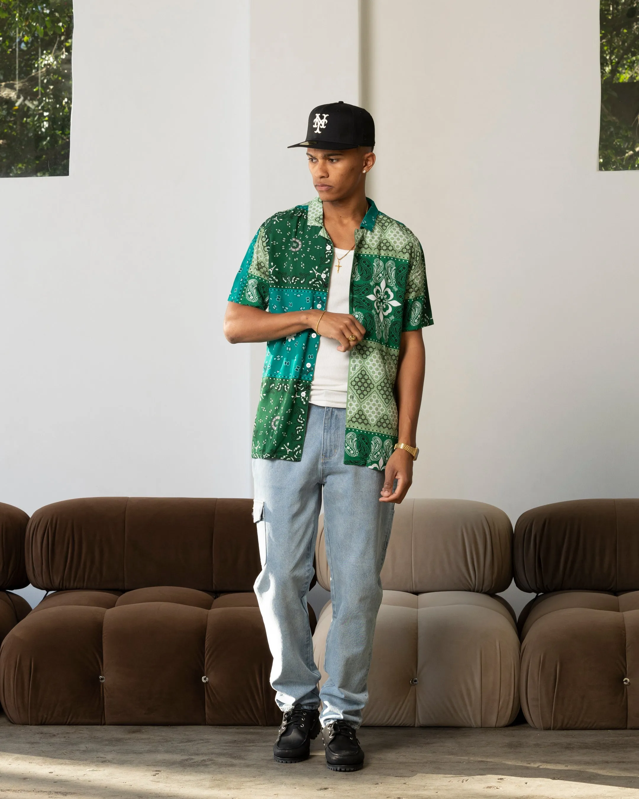 Carre Bandana Ultra Button Up Shirt Green sold by Culture Kings product image thumbnail 2