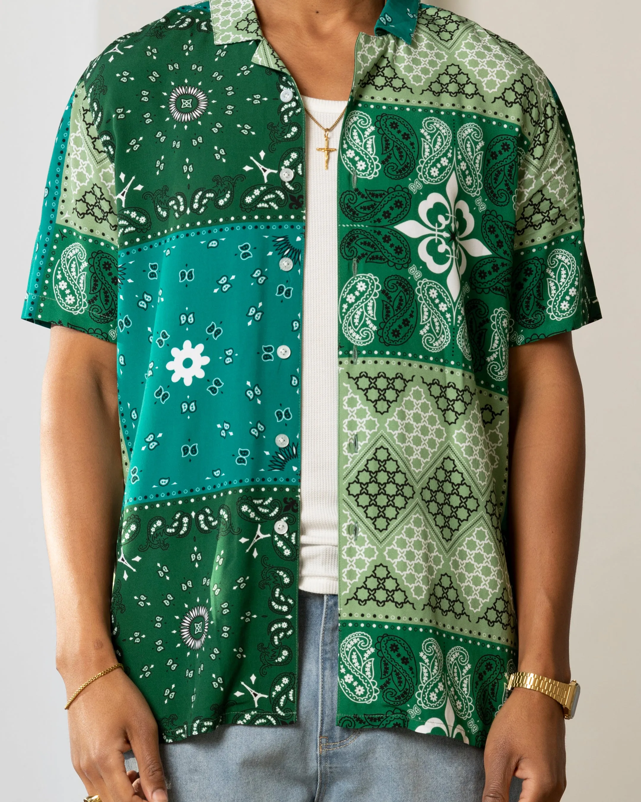 Carre Bandana Ultra Button Up Shirt Green sold by Culture Kings product image thumbnail 3