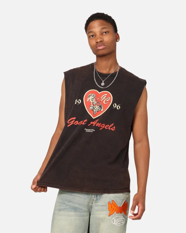 Goat Crew Goat Angels Vintage Muscle T-Shirt Black Wash sold by Culture Kings