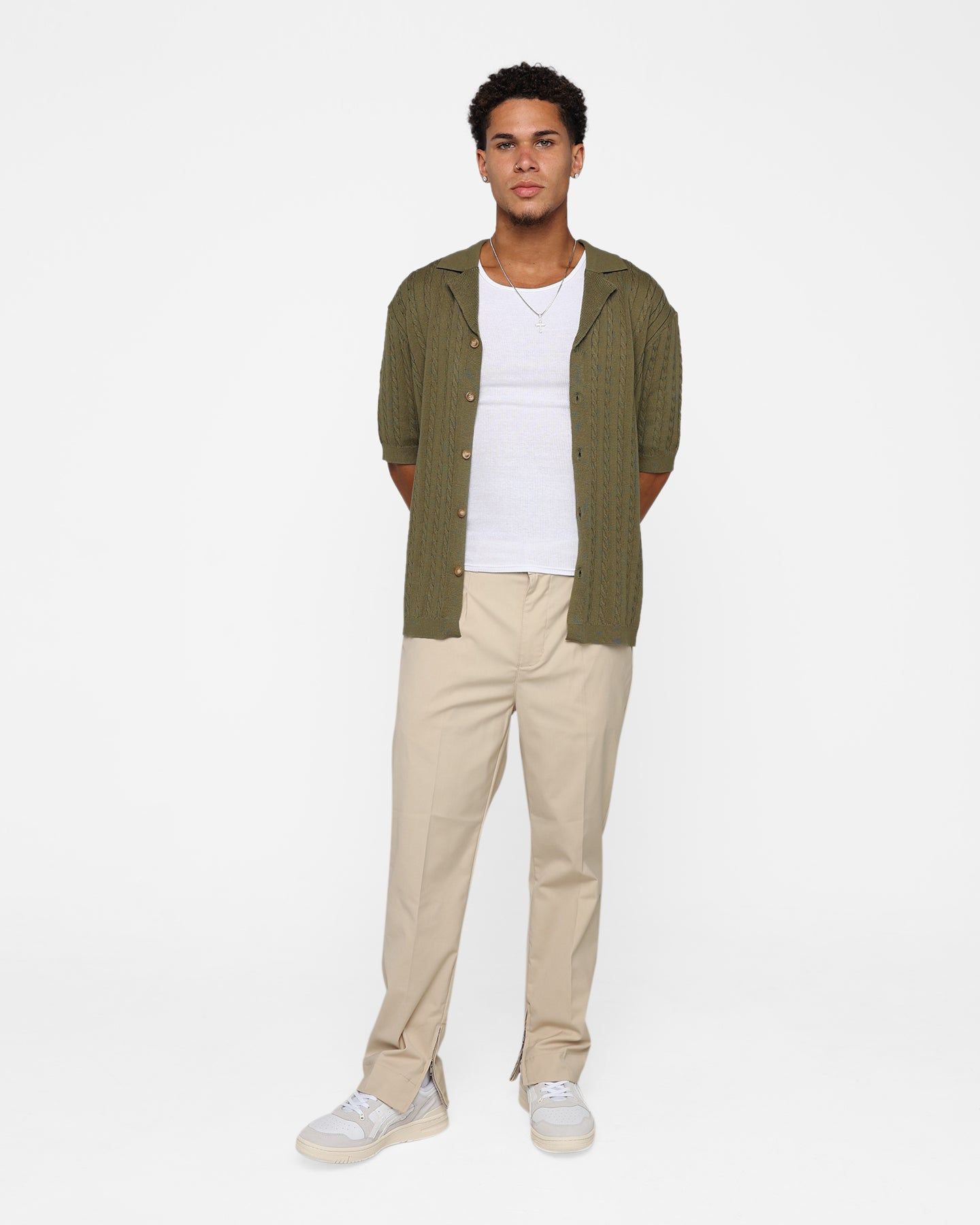 XXIII Terry Knit Button Up Shirt Khaki sold by Culture Kings product image thumbnail 2