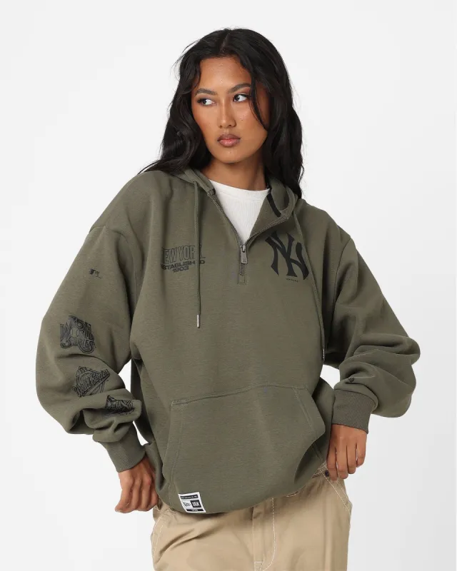 New Era New York Yankees 1/4 Zip Hoodie Green sold by Culture Kings