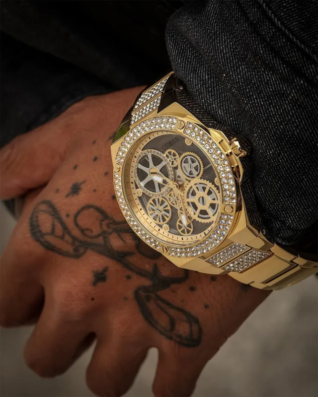 Guess Mainline Big Reveal Watch Gold/Gold sold by Culture Kings