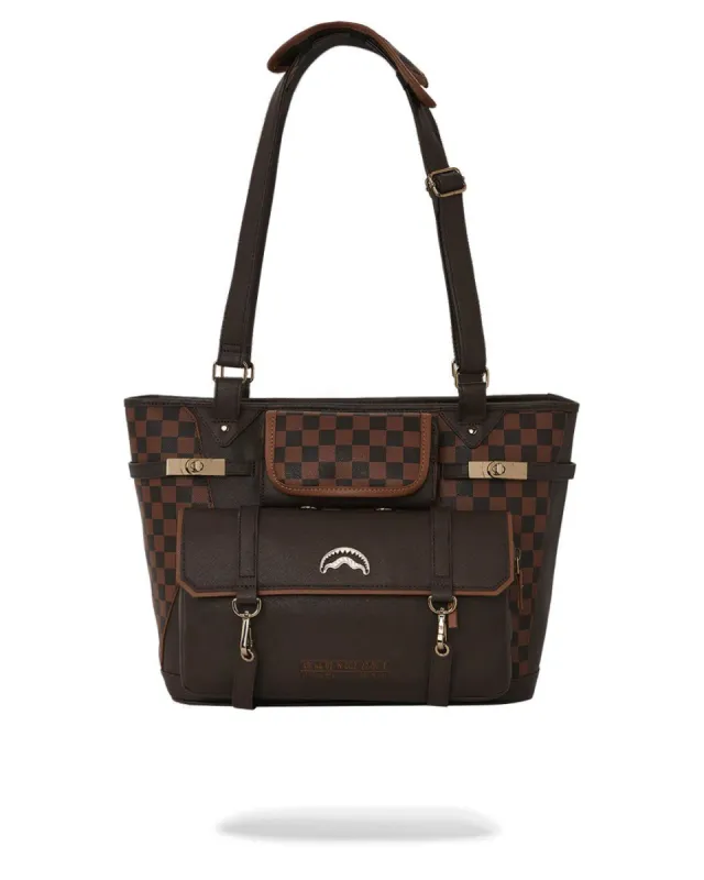 Sprayground Brown Checkered Special Ops Tote Bag Brown sold by Culture Kings