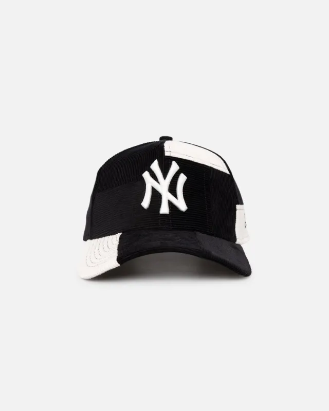 New Era New York Yankees 'Patchwork Corduroy' 9FORTY A-Frame Snapback Black/Cream sold by Culture Kings