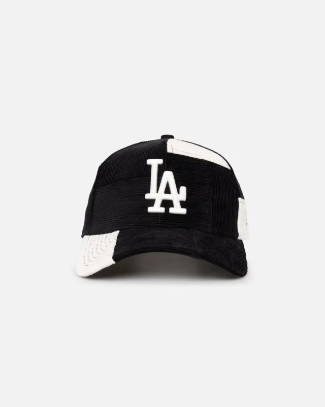 New Era Los Angeles Dodgers 'Patchwork Corduroy' 9FORTY A-Frame Snapback Black/Cream sold by Culture Kings
