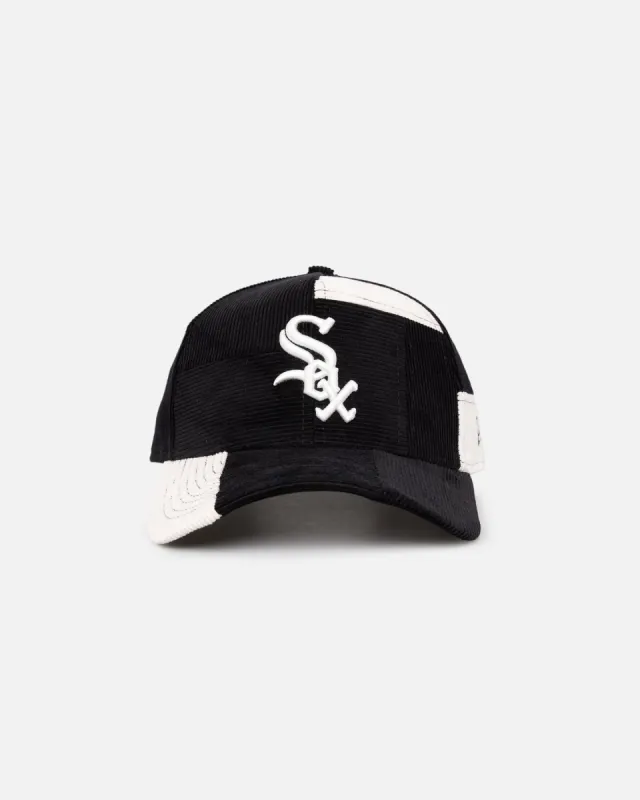 New Era Chicago White Sox 'Patchwork Corduroy' 9FORTY A-Frame Snapback Black/Cream sold by Culture Kings