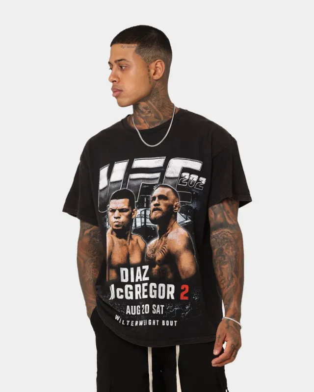 Goat Crew X UFC Nate Diaz vs Conor McGregor 202 Card Vintage T-Shirt Black Wash sold by Culture Kings