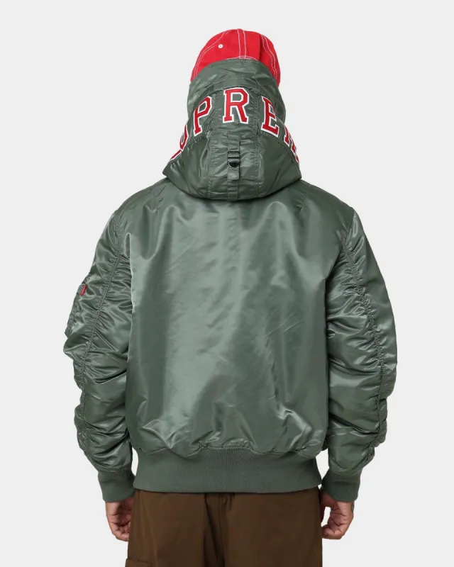 ジャケット・アウター Supreme 21AW Hooded MA-1 Olive XL BRAND NEW