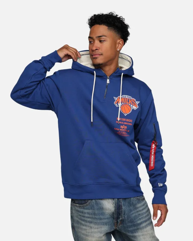 New Era X Alpha Industries New York Knicks Zipper Hoodie Blue sold by Culture Kings