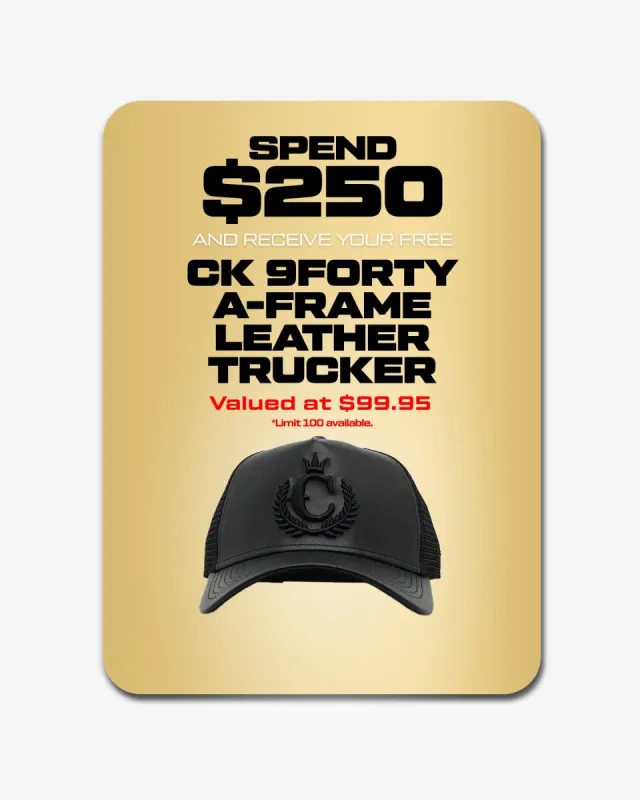 New Era x Culture Kings NFS 9FORTY A-Frame Trucker Snapback Black sold by Culture Kings