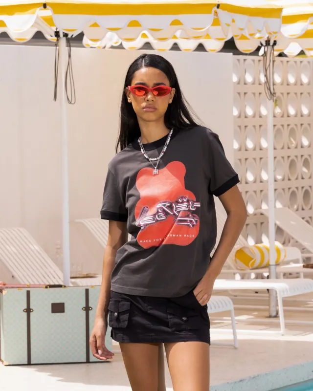 Loiter Gummy Ringer T-Shirt Charcoal made by Culture Kings